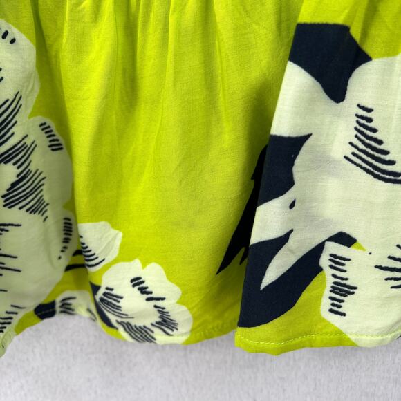 MAAJI Enchanted Mystery Mini Swim Coverup Dress Women L Lime Green Floral Ruffle - Picture 13 of 16